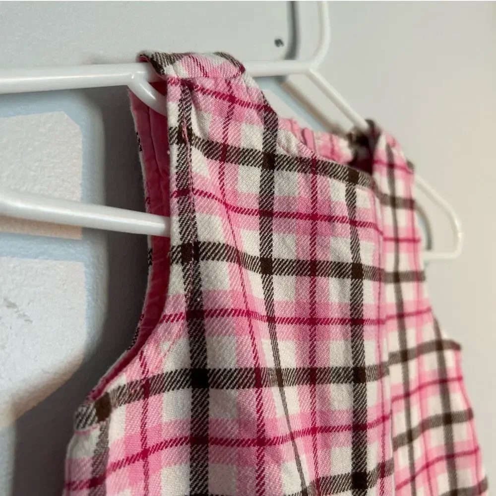 Gymboree Pink, Brown & White Plaid Drop Waist Dress – Baby Girl 3-6 Months